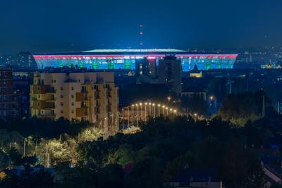 Puskas Arena from unusual view point-stock-photo