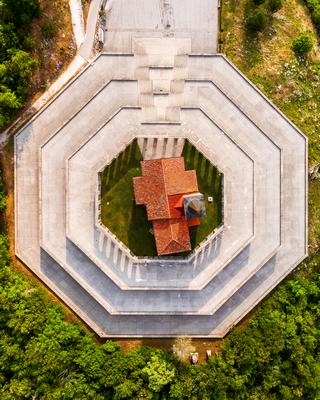 Italian Charnel house in Kobarid Slovenia-stock-photo