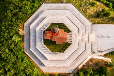 Italian Charnel house in Kobarid Slovenia-stock-photo