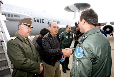 AWACS repülőgép teszteli az új légiirányító rendszert Kecskeméten-stock-photo