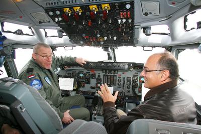 AWACS repülőgép teszteli az új légiirányító rendszert Kecskeméten-stock-photo